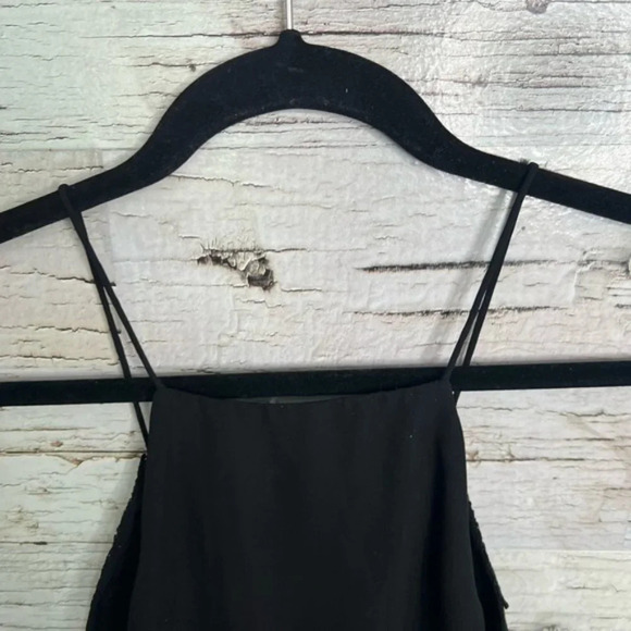 WAYF black tank top blouse lace lace  up size xs - Picture 5 of 7